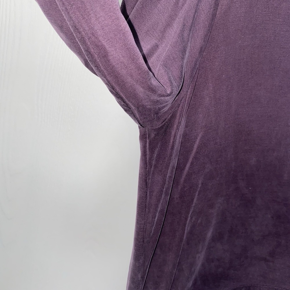 Anthropologie Dolan Left V-Neck Long Sleeve Purple Plum Swing Dress XS Cupro - Picture 2 of 8